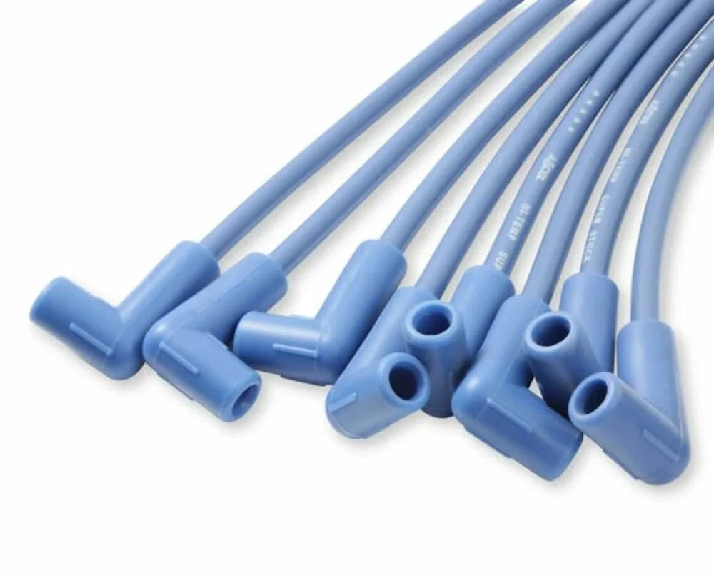 Spark Plug Wire Set- 8mm - Blue Wire with Blue 90 Deg Boots - 4041B